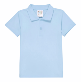 Blank Boy's Short Sleeve Polo Style Collared Shirt